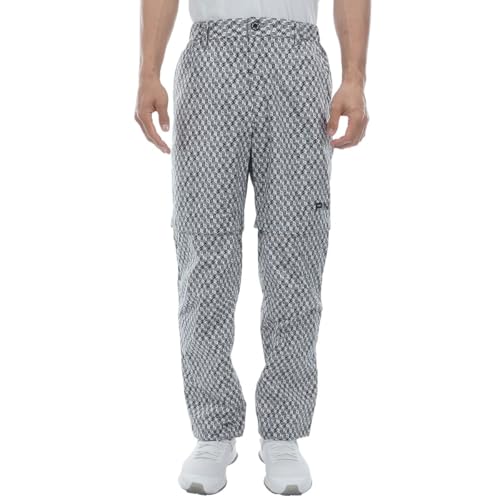 PING ピン ロングパンツ　グレー ゴルフ M メンズ　総柄　裏起毛　秋冬 PING ピン ゴルフウェア ロングパンツ 秋 冬 23FWストレッチジャ