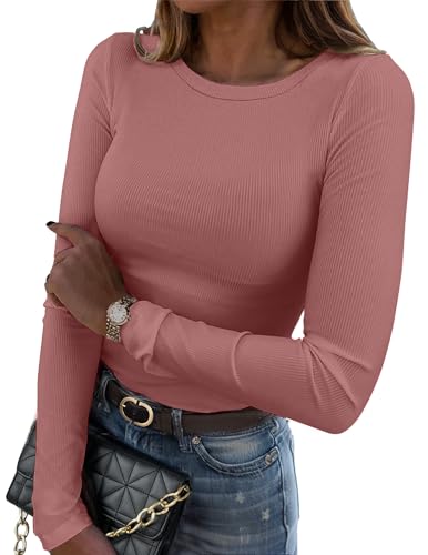 T-shirt manches longues femme col rond Zeagoo pour un style casual quotidien