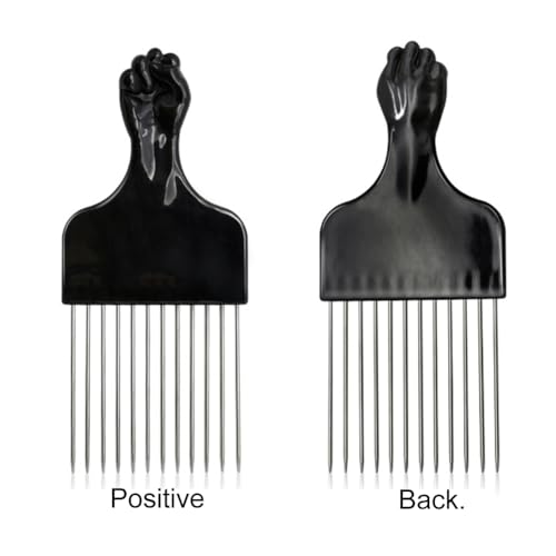 Peine Pick Metalizado para Cabello Rizado Negro miniatura 7