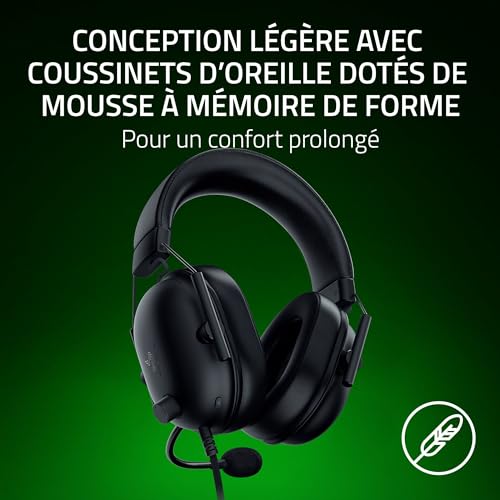 Razer Blackshark V2 X (Xbox) - Casque E-Sports Filaire pour Console Xbox S - X (250g, Microphone Cardioïde, Haut-Parleurs 50mm, Annulation Passive du Bruit, connecteur 3,5mm) Noir