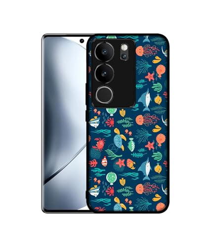 Image of Aquarium Texture Design Premium 2D Printed Metal Back Case Cover for Vivo V29 5G / V29 Pro 5G