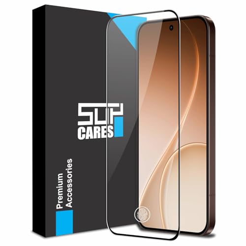 Image of SupCares Tempered Glass for Oppo Reno 15 Pro Mini (6.32 Inch) With Installation Kit | 9H Edge to Edge Screen Protector | Black