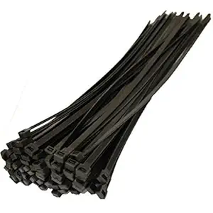 Plastic Strip Cable Zip Ties Nylon Self Locking Wire Ties 10 inch black 250mm (Pack of 100 pcs)