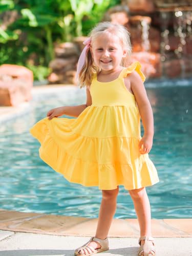 Image of Vieille Toddler Girls Summer Dress Ruffle Casual Beach Sundress 2-8 Years