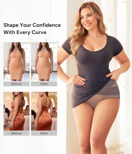 Image of Nebility Plus Size Shapewear for Women Tummy Control Butt Lifting Panties Hi- Waist Trainer Body Shaper Short Belly Underwear