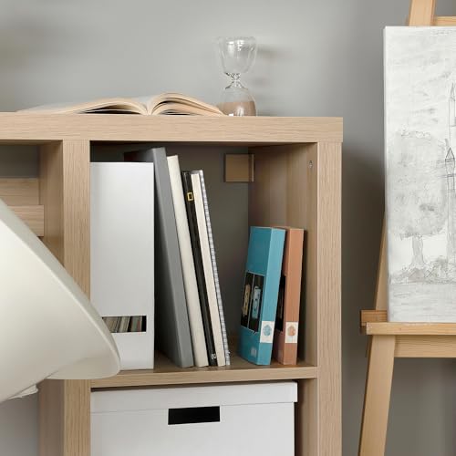 Bureau KALLAX et chaise ELDBERGET effet chêne teinté blanc pour télétravail - 6