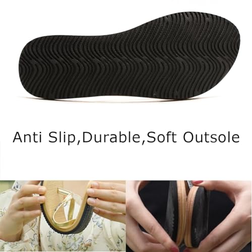 Ampeo Flip Flops For Women Comfortable Lightweight Beach Quick-Dry Thong Flat Sandals,Black,Size 9 thumb #5