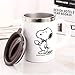 Snoopy kubek 304 ze stali nierdzewnej kubek do herbaty z pokrywką kreatywne picie kawy biuro dom kubek biały B 420 ml