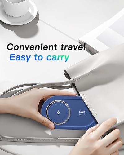 Image of Foldable 3 in 1 Wireless Charging Station for Apple Mag-Safe Charger Stand