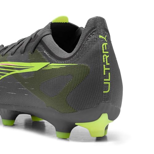 Image of PUMA Unisex-Adult Football Soccer Shoe, Matte Aged Silver Yellow Alert Blue Gray, 10 Women /8.5 Men