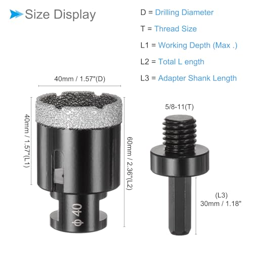Broca de núcleo de diamante 40 mm para cerámica miniatura 2