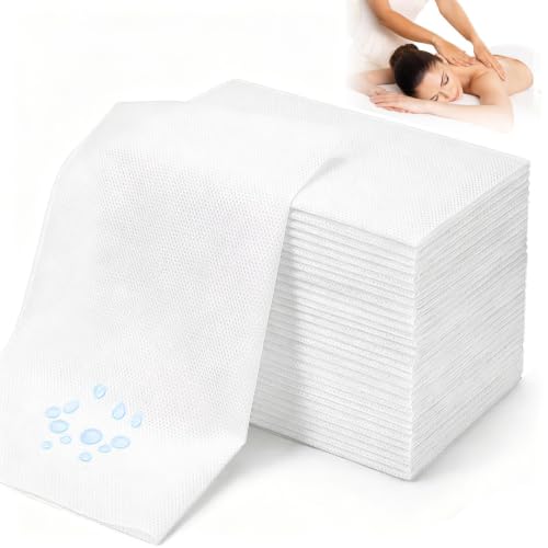Image of 100 Pcs Disposable Massage Table Sheets (75 inchx 31 inch) Non-Woven Breathable Fabric Waterproof Esthetician Bed Covers for Spa, Facial, Tattoo,Waxing Soft Durable