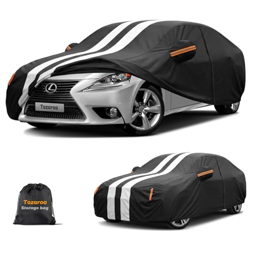 Multi-Layer Car Cover Custom Fit for Lexus IS250 IS250C IS300 IS350 (2005-2026), 100% Waterproof All Weather, Gift with Towel, Heavy Duty Car Covers for Rain Sun UV Protection with Door Zipper.