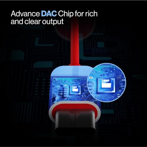 Image of Red USB Type C to 3.5 mm Jack Audio Connector, Noise Cancelling Headphones Jack Converter Audio Adapter for 8T /8 /7 /7 Pro / 1+6 /1+6T and All-Pro Devices