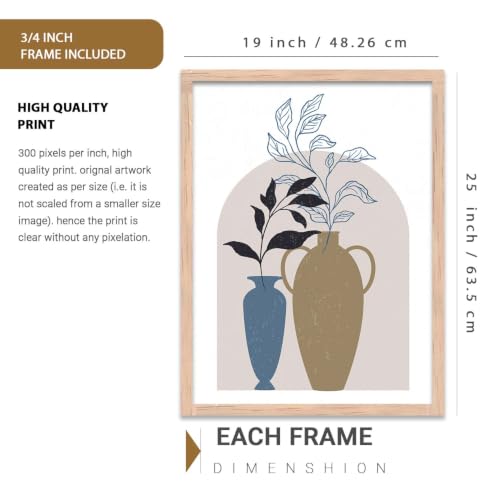 Image of kotart Painting for Wall Decoration - Modern Art Wall Decor Framed Painting for Living Room Bedroom - Framed Wall Posters /Paintings with Frame Set of 3 (Art 1, 19x25 inch)