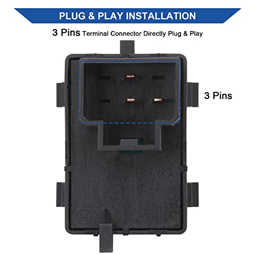 Obaee Power Door Lock Switch Control Button Front Right Passenger Side Compatible With Dodge Ram 1500 2500 3500 4500 2002 2003 2004 2005 2006 2007 2008 2009 2010 Replace Oem 5Gs19Dx9Ab (3 Pins) #TOP2