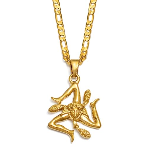 N-Made Beautifull Sicily Italy City Pendant Necklace for Men Women - Italian Sicilian Jewelry - Meaningful Christmas and New Year Gifts Accessories With Bag