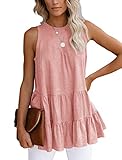 Bingerlily Women's Flowy Tank Tops Camis Sleeveless Crew Neck Casual Shirts Loose Fitting Blouses...