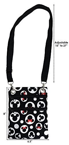 Disney Passport Crossbody Bag Mickey & Minnie Icon Print Travel Black (Multicolor) #TOP4