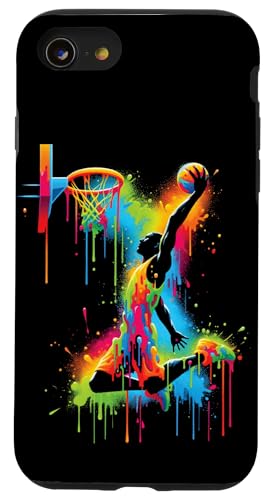 Joueur de basket-ball Slam Dunk Splash Color Sport Coque pour iPhone SE (2020) / 7 / 8
