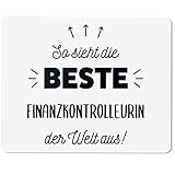 JUNIWORDS Mauspad Mousepad, So Sieht die Beste Finanzkontrolleurin der Welt aus! (5851887)