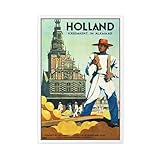 ZJIXAOSD Niederlande Kasemarkt Vintage-Reiseposter auf Leinwand, Wanddekoration, Poster, Zuhause, Bar, Restaurant, Garage, Café, Geschenk, 50 x 75 cm