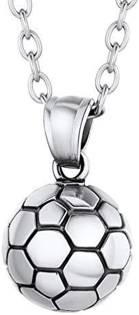 PROSTEEL Men Football Pendant Necklace, with Chain-Gold Plated/316L Stainless Steel/Black (Send Gift Box)