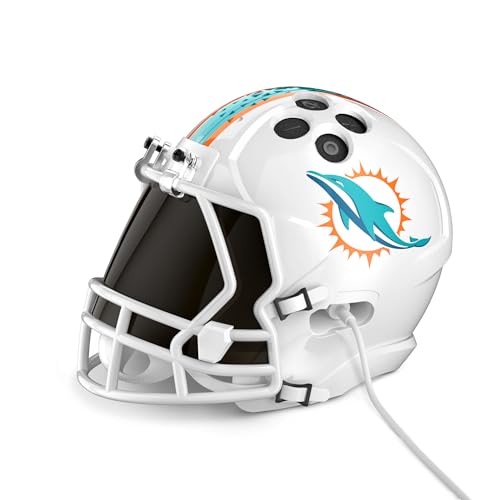 Image of NFL Echo Dot Bundle: Includes Echo Dot | Charcoal and Limited-Edition NFL Helmet Stand | Miami Dolphins
