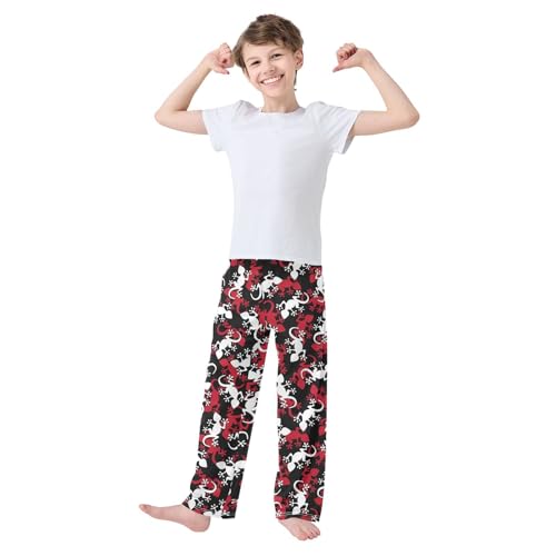 ZZXXB Lizards Boys Long Pants Soft Trousers Elastic Waist Kids Lounge Bottoms with Pockets S-XL2