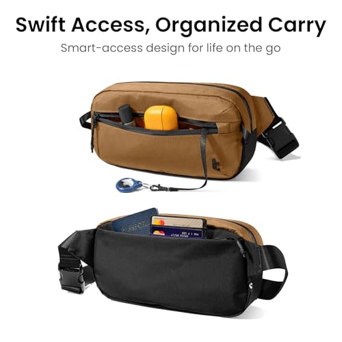 Image of tomtoc 3.5L X-Pac Sling Bag with RFID Blocking, Crossbody Bag Minimalist Chest Shoulder Pack for Men /Women, Water-resistant Lightweight Casual Funny Pack for Travel /Daily Commute