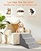 Hundetreppe, Rutschfeste Hundetreppe für kleine Hunde, 3 Stufen Wasserdicht Haustiertreppe, Hunde Treppe für Bett und Sofa 40 cm Hoch, mit Abnehmbarem, Waschbarem Bezug und Rutschfestem Boden