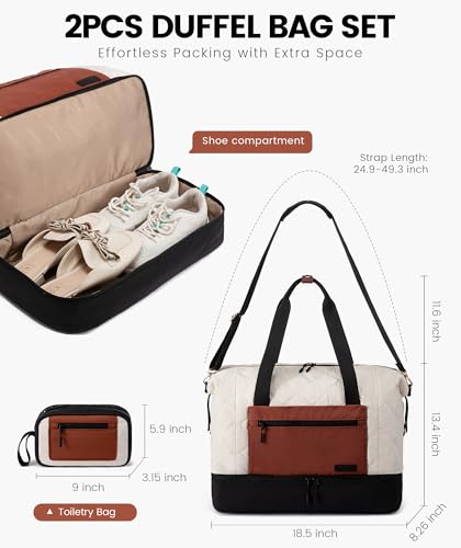 LOVEVOOK Weekender Bags for Women, Puffer Travel Duffel Bags for Woman, Large Hospital Bag for Women Labor Delivery with Shoe Compartment, Carry On Overnight Bag, Personal Item Travel Bag for Airplane4