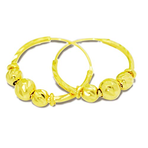 Montip Lynn 24k Yellow Gold Plated Hoop Earrings Jewelry Work Party Weddings18 mm