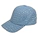 Glitzy Game Crystal Sequin Trim Women's Adjustable Glitter Baseball Cap Hat PALE BLUE C