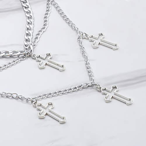 Hmixn Gothic Layered Cross Choker Necklace For Women Teen Girls Goth Multiple Crosses Pendant Necklaces Punk Multilayer Chains 40 Inches #TOP5