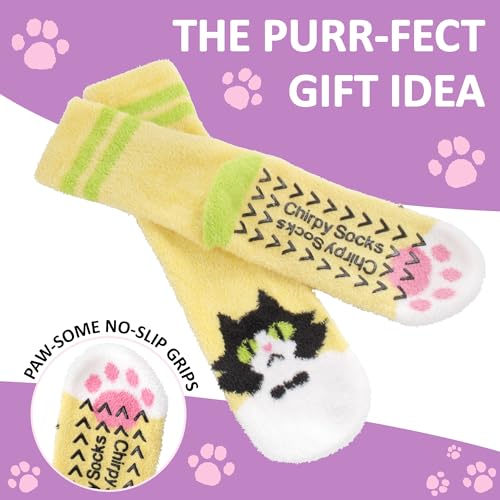 Image of BambooMN Super Soft Warm Cute Women's Animal Non-Slip Fuzzy Fluffy Crew Winter Home Socks