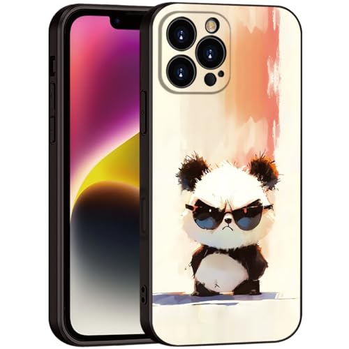 Cute Panda with Sunglasses for iPhone 16 pro max Case- Cartoon Soft Shockproof Cover for Girls & Women & boy & Men (B1- Cool Panda with Sunglasses)