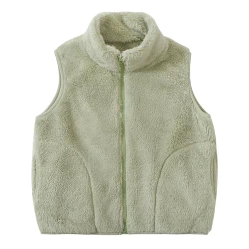 Image of Girls Boys Zippered Vest Warm Soft Fleece Outerwear Jacket with Pockets 3-12 Years