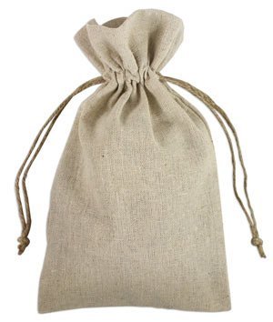 burlapfabric.com 6" x 10" Natural Linen Favor Bags - 12 Pack