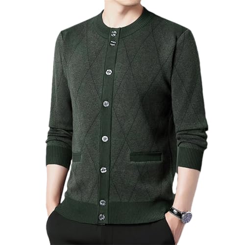 Men's Sweater Cardigan Knitted Casual O Neck Long Sleeve Single Breasted Cardigan Sweater