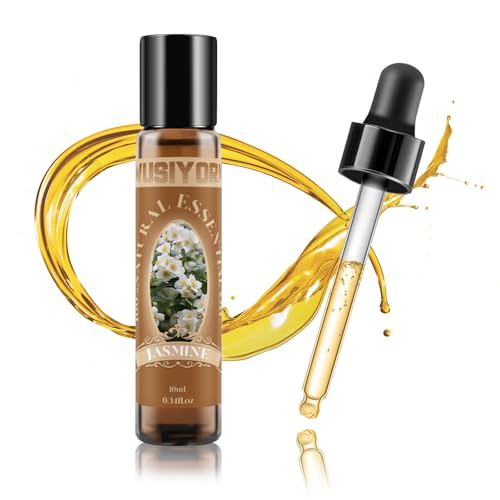 wusiyork Jasmine Essential Oil 10ML - 100% Pure and Natural Therapeutic Grade Oils for Aromatherapy Diffuser - 0.34 Fl Oz/Jasmine