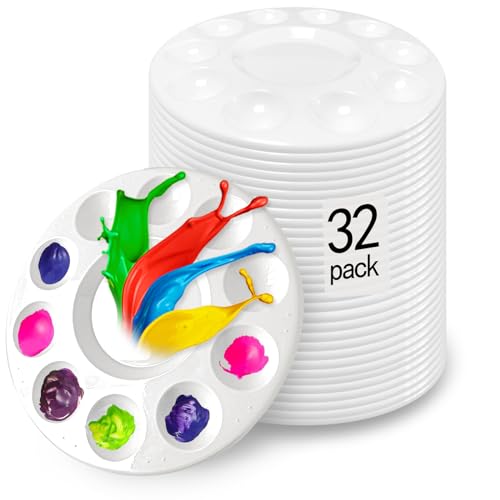 Image of Hulameda 32pcs Paint Palettes,Paint Tray Palettes,Paint Trays for Kids
