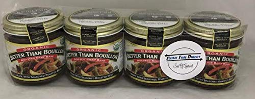 Better Than Bouillon Organic Roasted Beef Base 8 oz (Pack of 4) in a PrimeTime Direct Sealed Bag