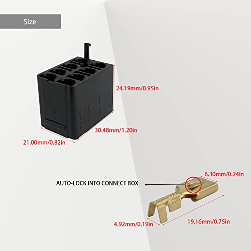 Image of 2 Set Rocker Switch Plug Socket with 6.3mm Female Spade Terminals for ARB Carling Switch Connection