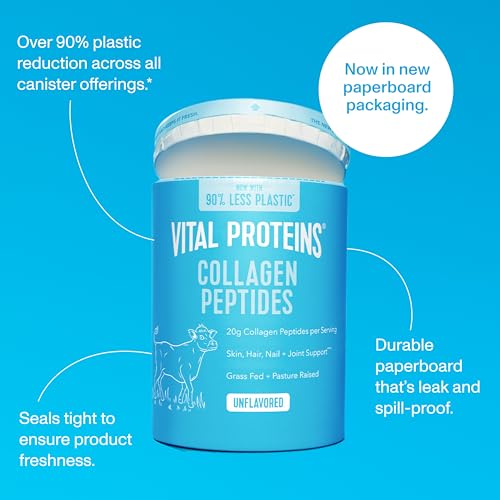Vital Proteins Collagen Peptides Powder - Grass Fed Collagen Peptides for Hair, Nail, Skin, Bone & Joint Health, Unflavored, 14.3oz - Image 4