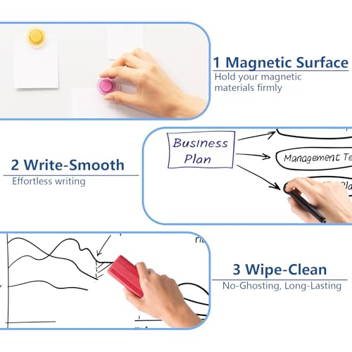Image of XBoard Magnetic Dry Erase Board /Whiteboard, 36 X 24 Inches Double Sided White Board, Silver Aluminium Frame