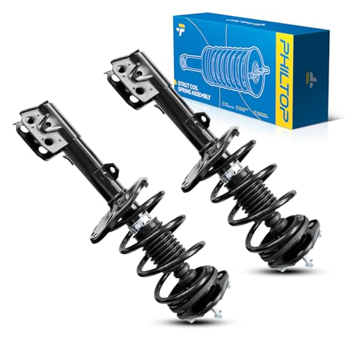 Image of PHILTOP Front Struts Assembly Shock Absorber Direct Replacement for Corolla 2014 2015 2016 2017 2018 2019, Quick Suspension 172989 172990, Struts with Coil Spring Assemblies SAA697 Set of 2 | 2014-2018 Toyota Corolla, 2019 Toyota Corolla 1.8L 172989,172990 Direct Fit OE Replacement Heavy Duty