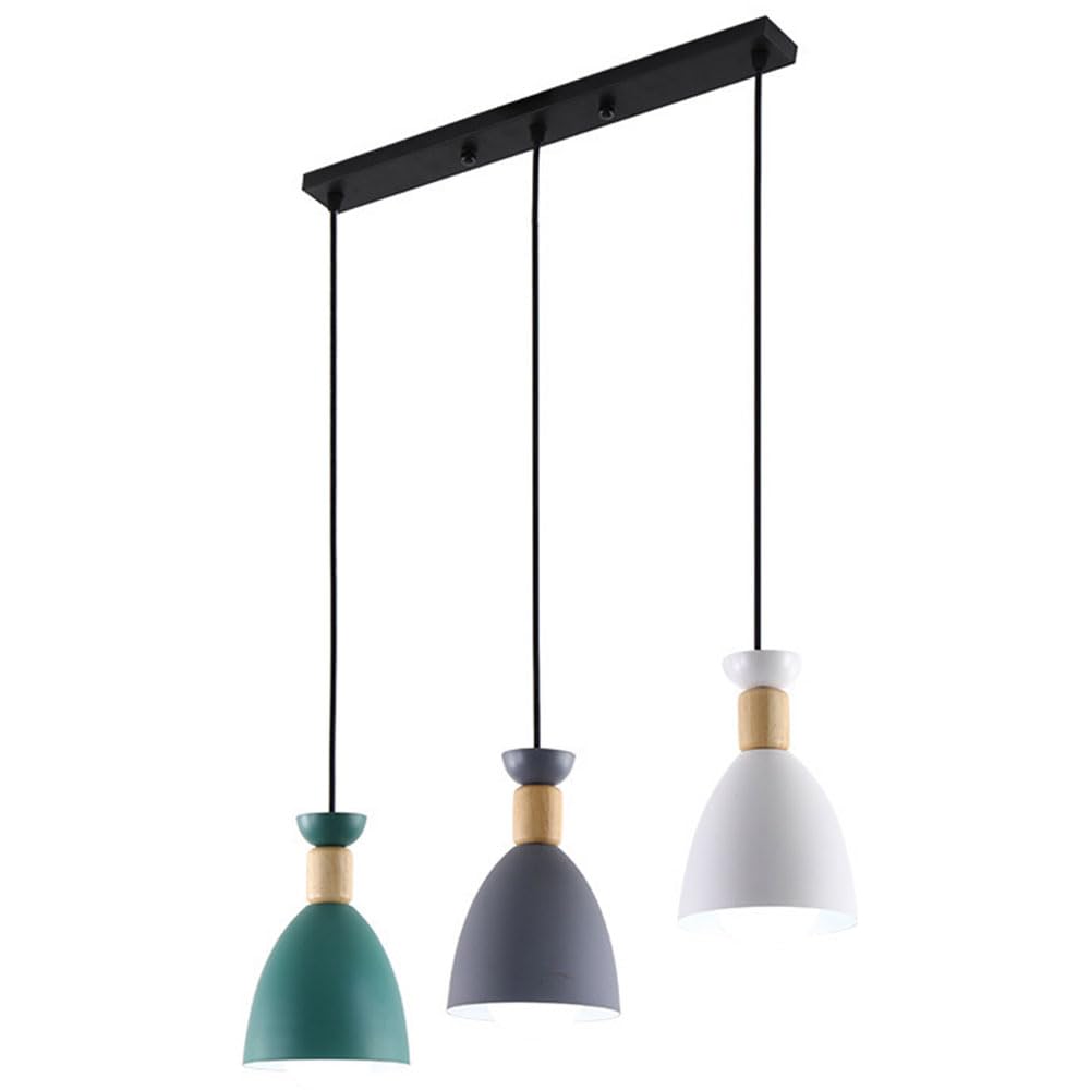 Lámpara de techo de metal verde mate premium con tres luces de diseño americano 6