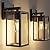 Outdoor Wall Lights, 12.4 Inch Waterproof Lanterns with Frame and Clear Glass Shade, Exterior Front Porch Lights Matte Black Wall Sconce, Modern Mounted Lighting for Patio Entryway Hallway, 2 Pack