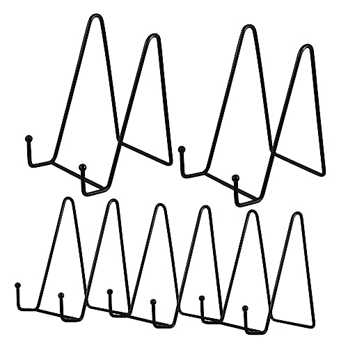 GRIRIW Strong and Stylish 5 Pack Iron Art Plate Display Stands Metal Book Holder Unique N-shape Design